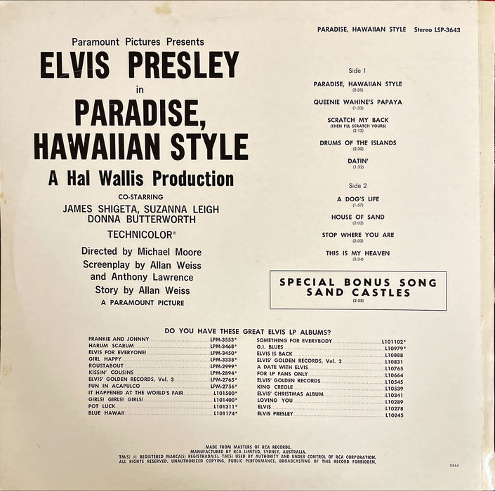Elvis Presley - Paradise, Hawaiian Style (Vinyl LP)