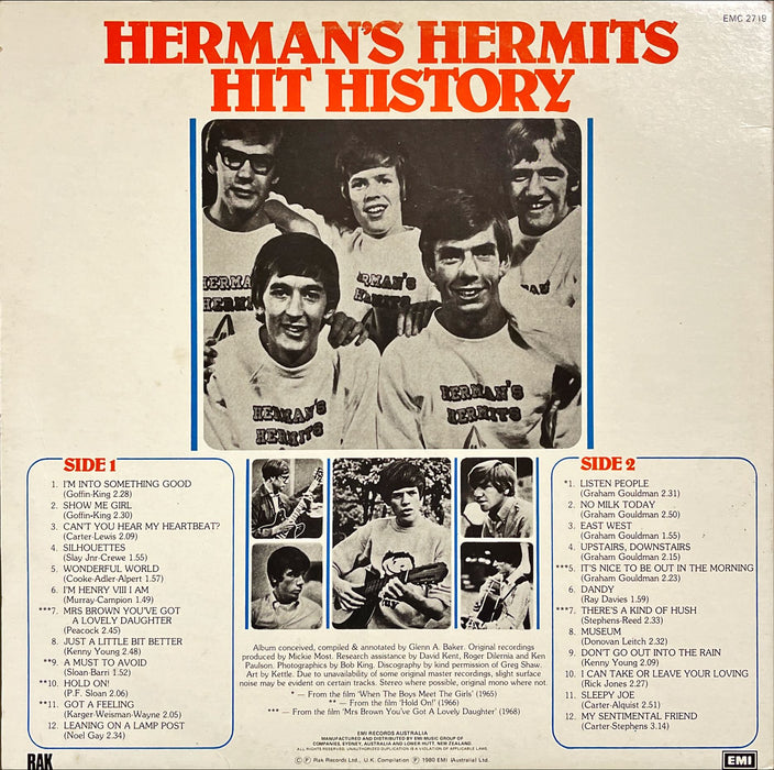 Herman's Hermits - Hit History (Vinyl LP)[Gatefold]