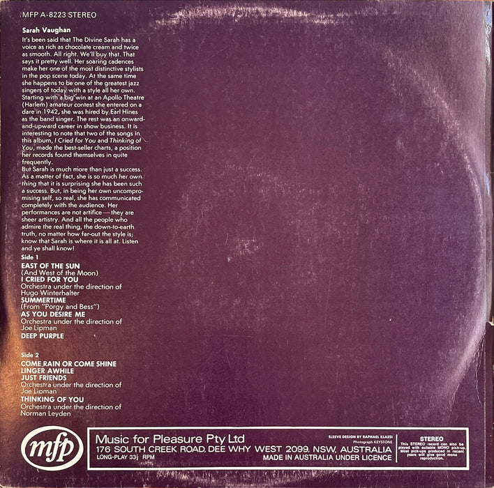 Sarah Vaughan - The Divine One (Vinyl LP)