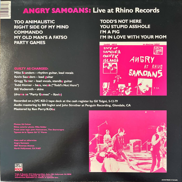 Angry Samoans - Live At Rhino Records (Vinyl LP)