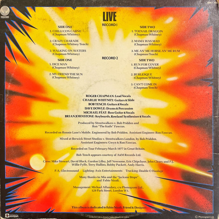 Streetwalkers ‎- Live (Vinyl 2LP)[Gatefold]