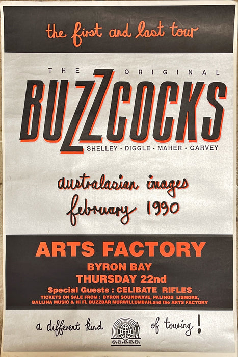 The Buzzcocks - Australasian Images February 1990 - Arts Factory Byron Bay (Vintage Poster)