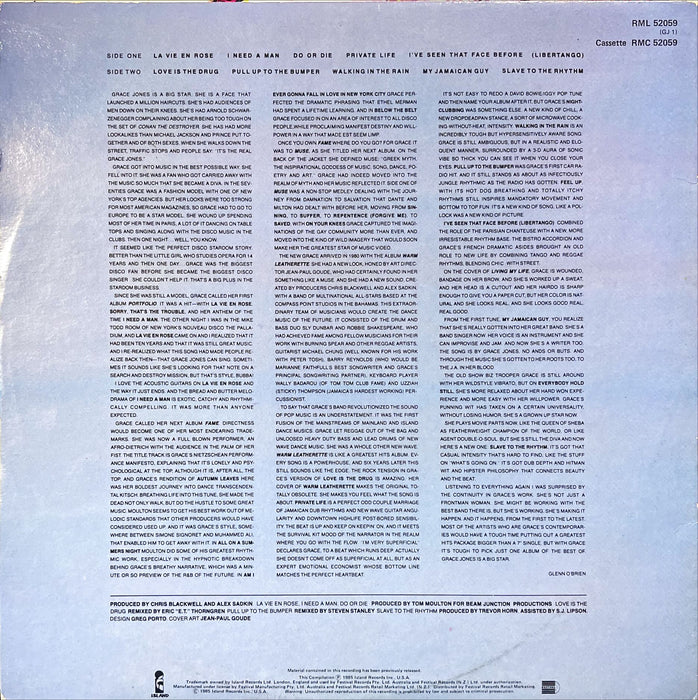 Grace Jones ‎- Island Life (Vinyl LP + 12" Single)[Gatefold]