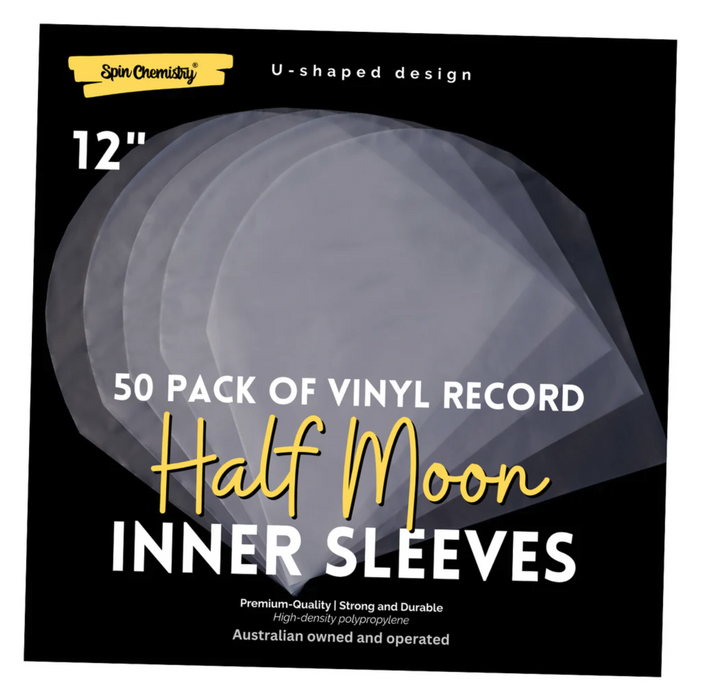 (50 Pack) 12" Record Inner Sleeves (Half Moon)