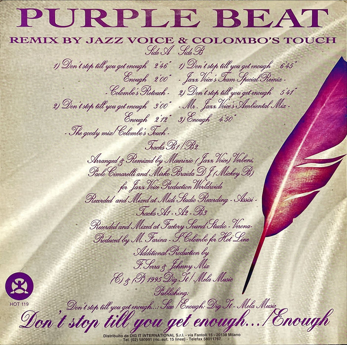 Purple Beat - Don't Stop Till You Get Enough.../ Enough (Remixes) (12" Single)