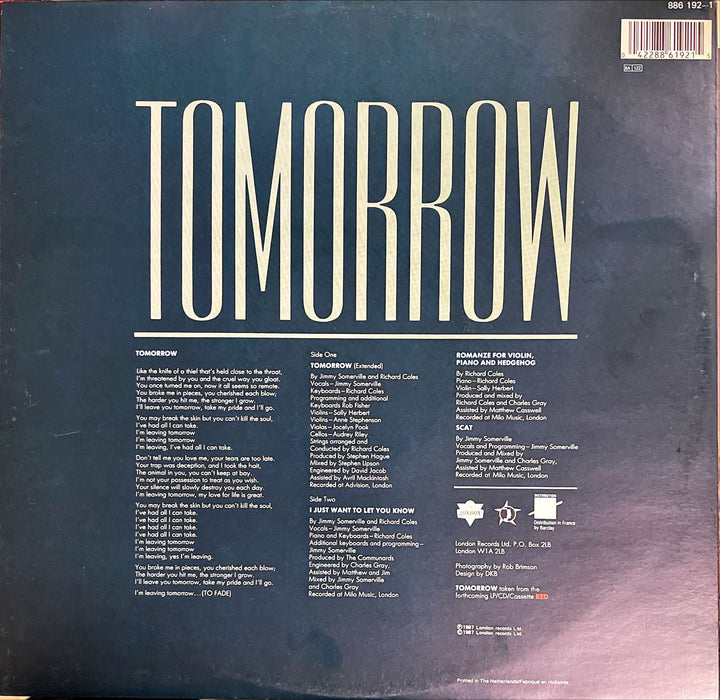 The Communards - Tomorrow (12" Single)