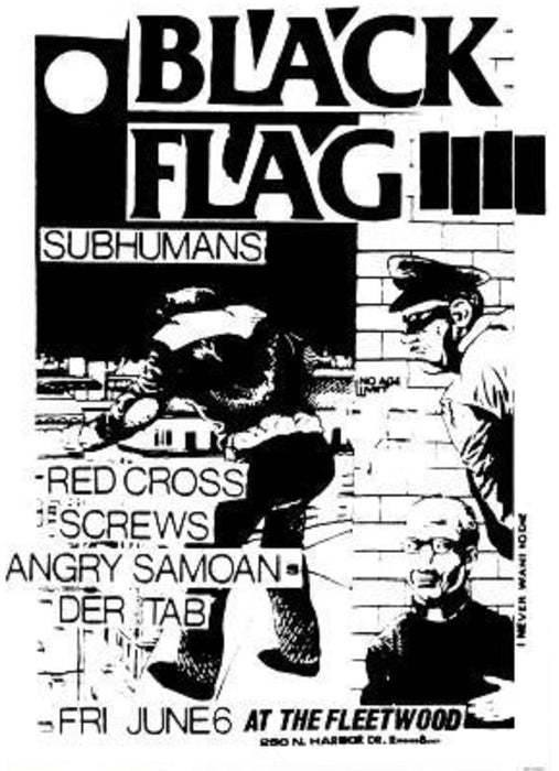 Black Flag and Subhumans at the Fleetwood Tour (Poster)