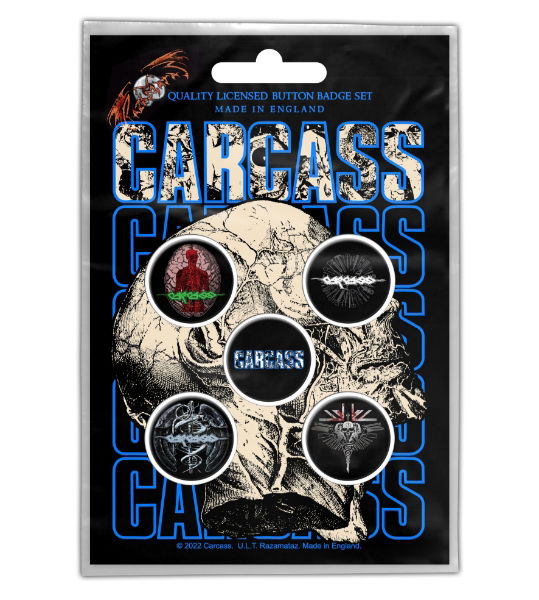 Carcass - Necro Head (Button Badge Set)