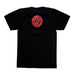 Black Cotton T-Shirt with a small red foo fighters logo on the upper part