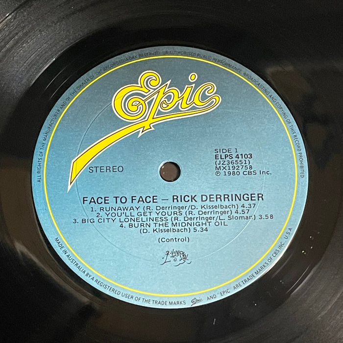 Rick Derringer - Face To Face (Vinyl LP)