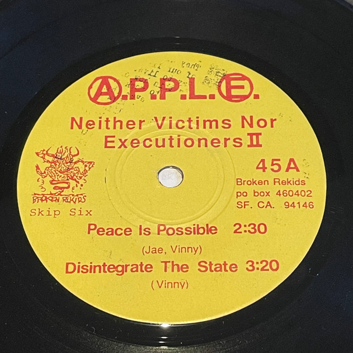 A.P.P.L.E. - Disintegrate The Church And State-Neither Victims Nor Executioners Vol. Two (7" Vinyl)