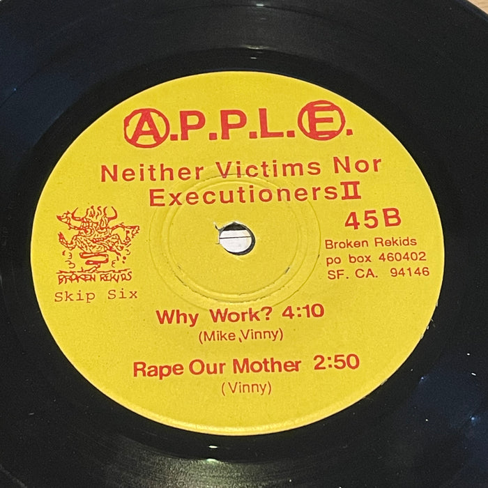 A.P.P.L.E. - Disintegrate The Church And State-Neither Victims Nor Executioners Vol. Two (7" Vinyl)