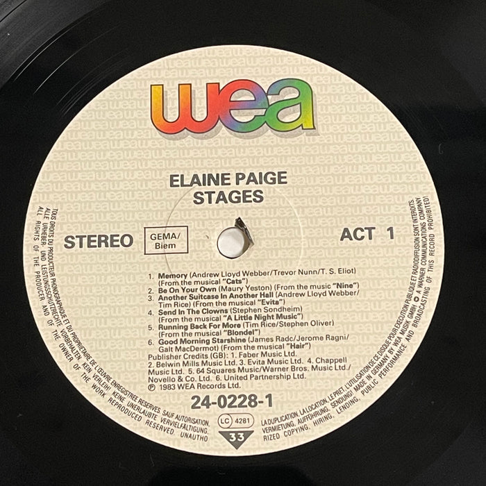 Elaine Paige - Stages (Vinyl LP)