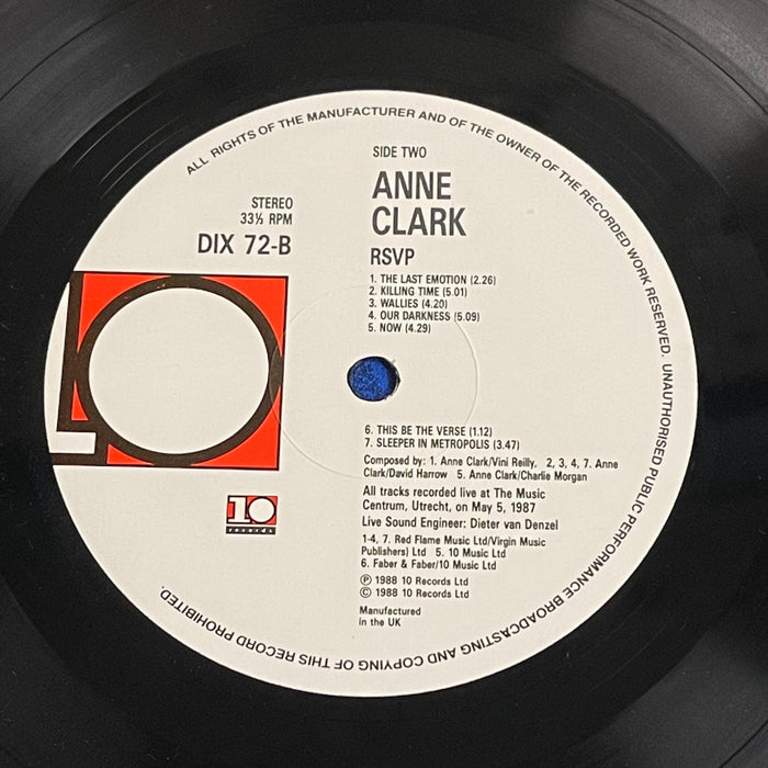 Anne Clark - R.S.V.P. (Vinyl LP)