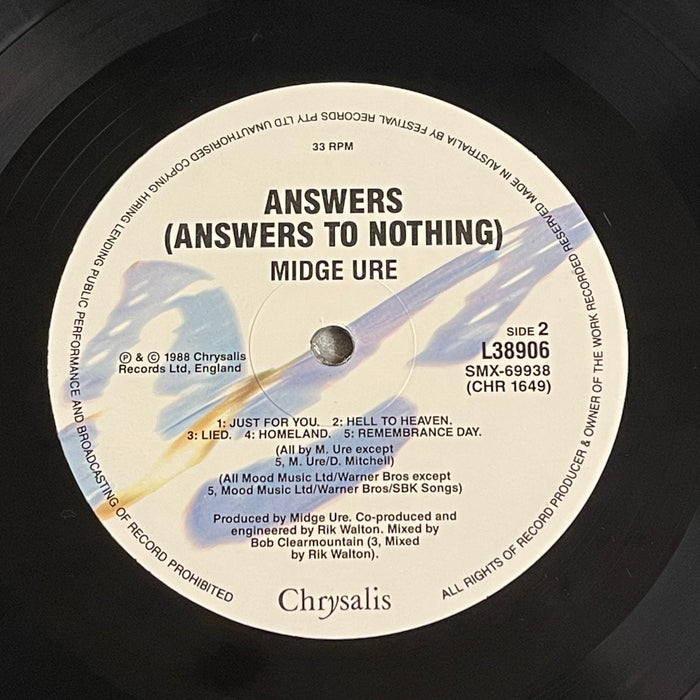 Midge Ure - Answers To Nothing (Vinyl LP)