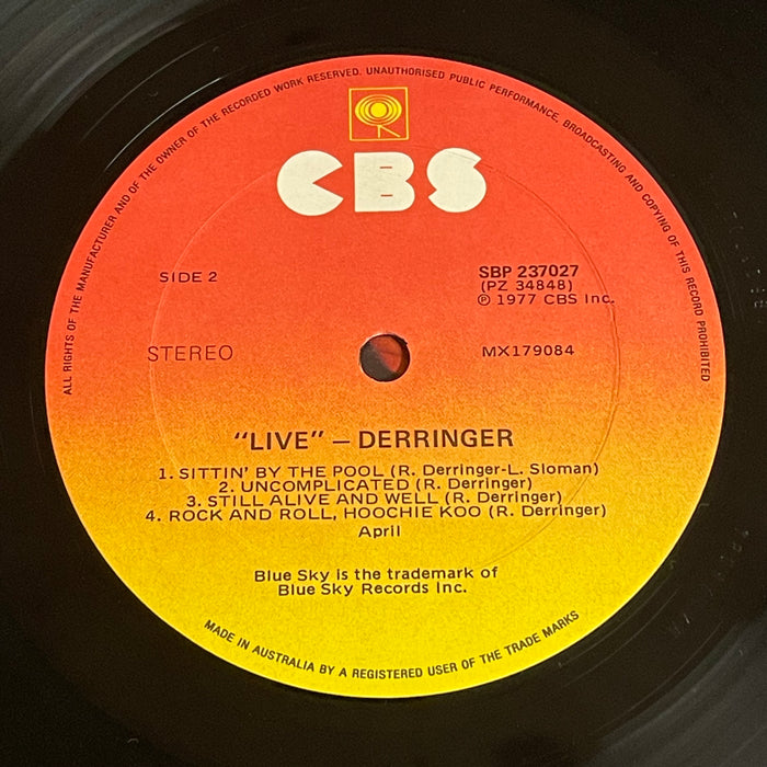 Derringer - Live (Vinyl LP)