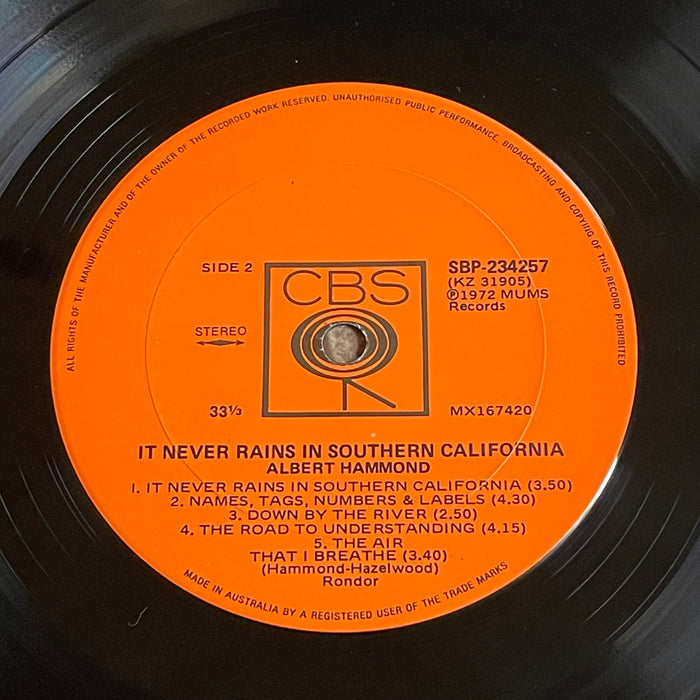 Albert Hammond - It Never Rains In Southern California (Vinyl LP)
