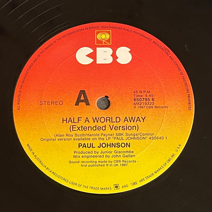 Paul Johnson - Half A World Away (12" Single)