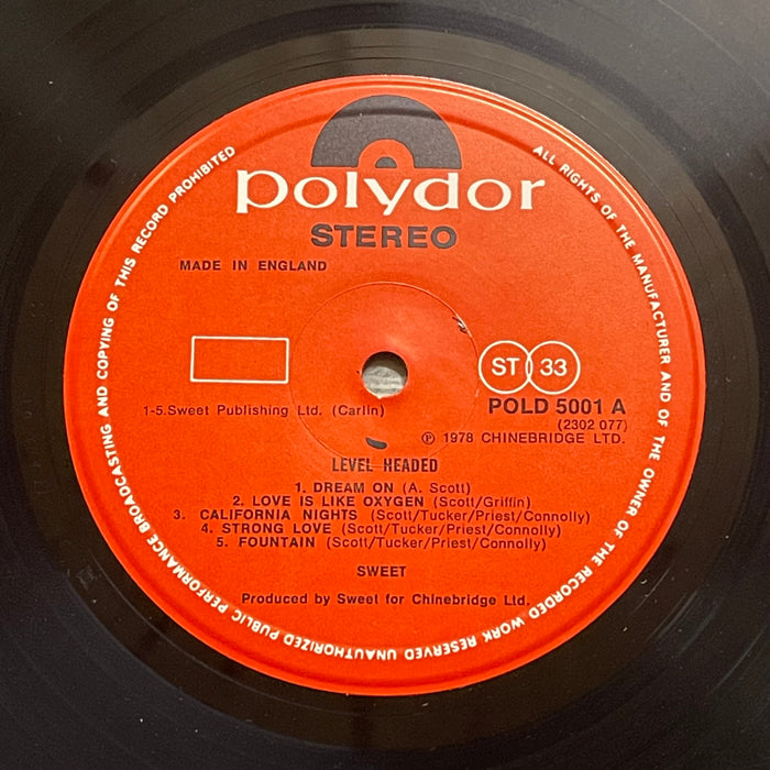 The Sweet - Level Headed (Vinyl LP)[Gatefold]