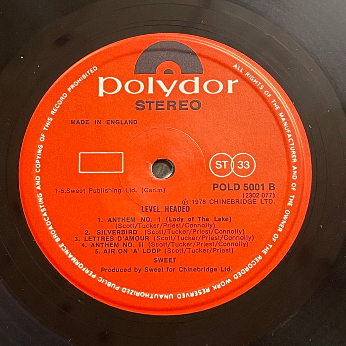 The Sweet - Level Headed (Vinyl LP)[Gatefold]