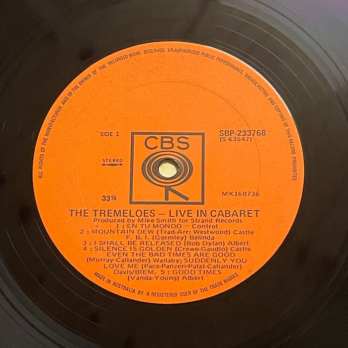 The Tremeloes ‎- Live In Cabaret (Vinyl LP)