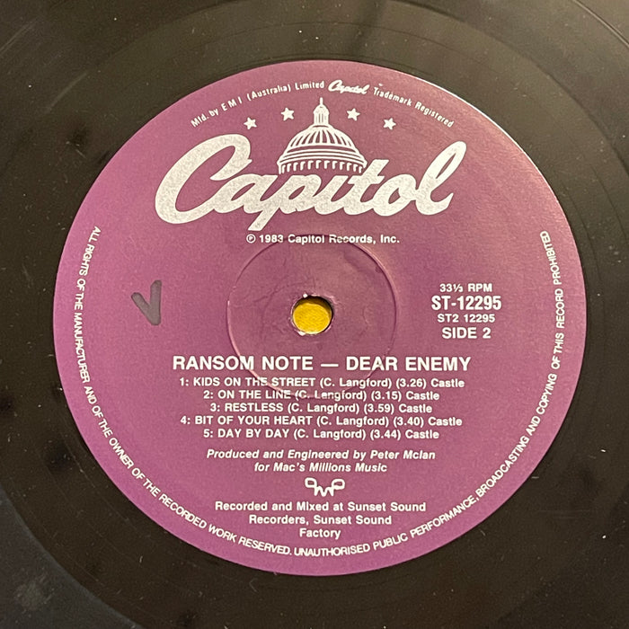 Dear Enemy - Ransom Note (Vinyl LP)