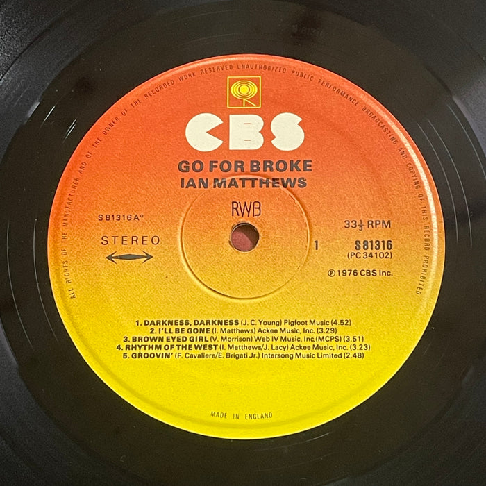 Iain Matthews - Go For Broke (Vinyl LP)