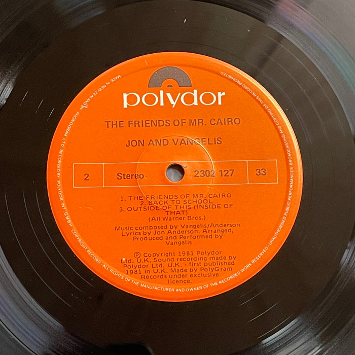 Jon & Vangelis - The Friends Of Mr. Cairo (Vinyl LP)