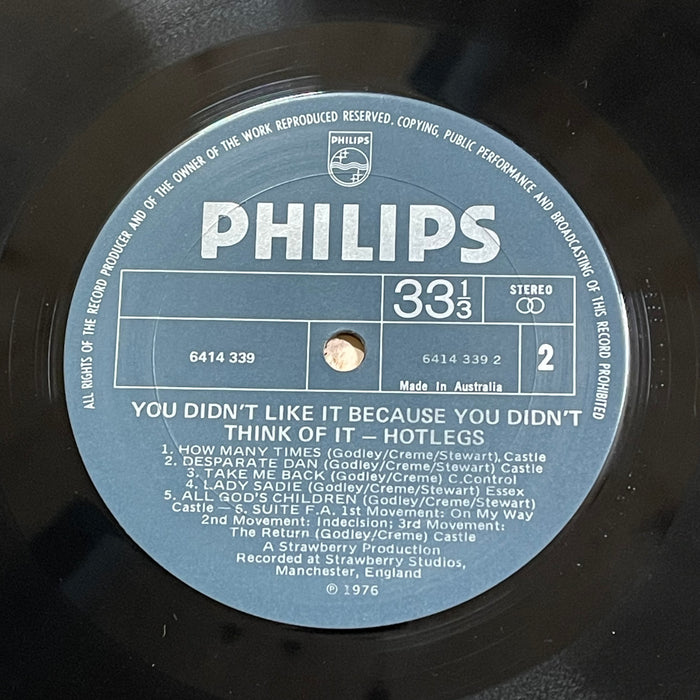 Hotlegs ‎- You Didn't Like It Because You Didn't Think Of It (Vinyl LP)