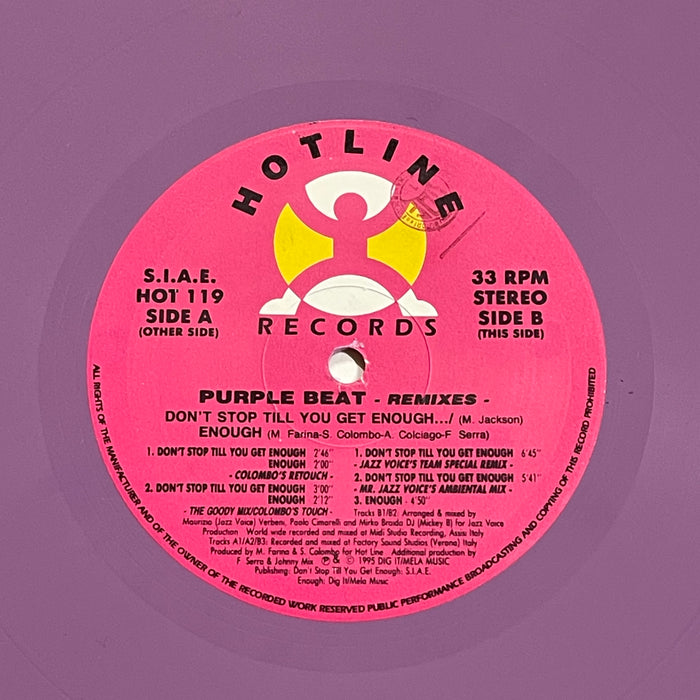 Purple Beat - Don't Stop Till You Get Enough.../ Enough (Remixes) (12" Single)