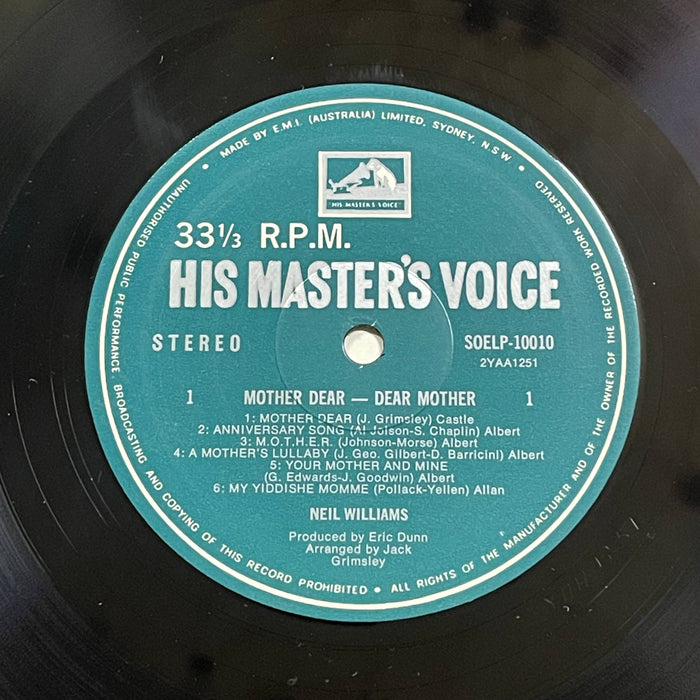 Neil Williams - Mother Dear - Dear Mother (Vinyl LP)