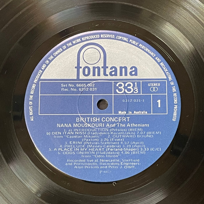 Nana Mouskouri ‎- British Concert (Vinyl 2LP)[Gatefold]