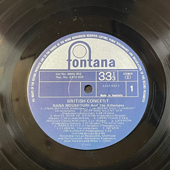 Nana Mouskouri ‎- British Concert (Vinyl 2LP)[Gatefold]