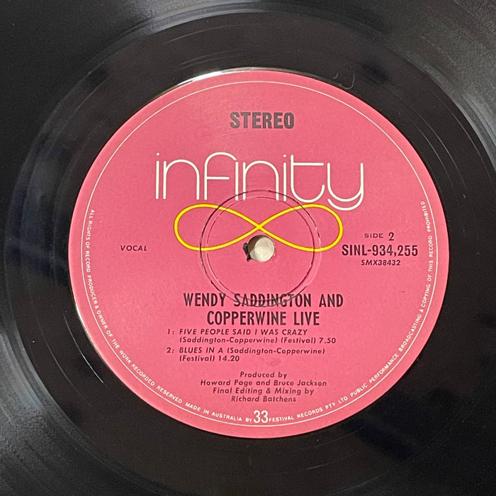 Wendy Saddington - Wendy Saddington & The Copperwine Live (Vinyl LP)
