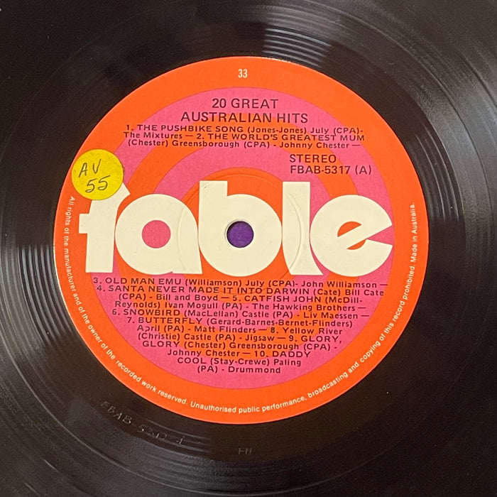 Various - 20 Great Australian Hits (Vinyl LP)