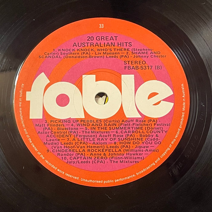 Various - 20 Great Australian Hits (Vinyl LP)