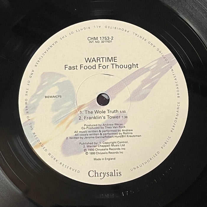 Wartime - Fast Food For Thought (12" Single)