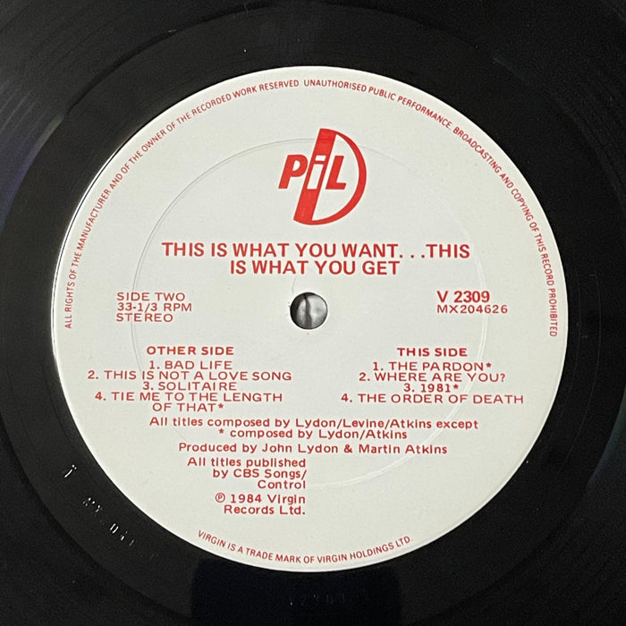 Public Image Limited - This Is What You Want... This Is What You Get (Vinyl LP)