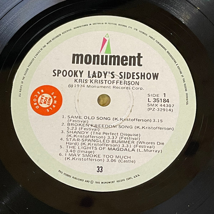 Kris Kristofferson - Spooky Lady's Sideshow (Vinyl LP)[Gatefold]
