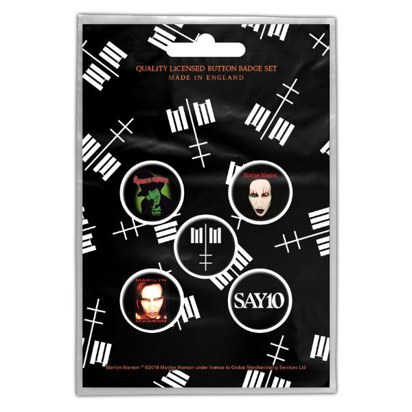 Marilyn Manson - Cross Logo (Button Badge Set)