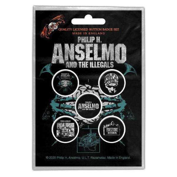 Phil Anselmo & The Illegals - Brain (Button Badge Set)