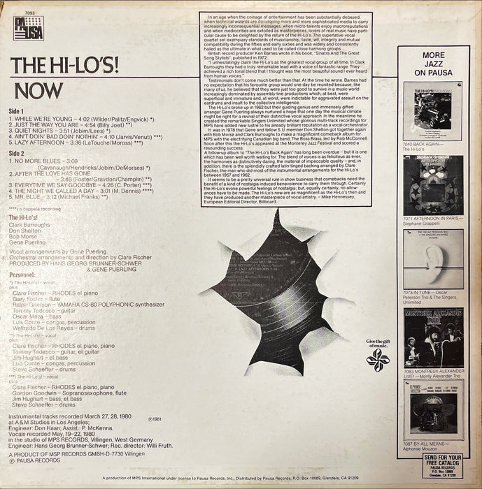 The Hi-Lo's - Now (Vinyl LP)