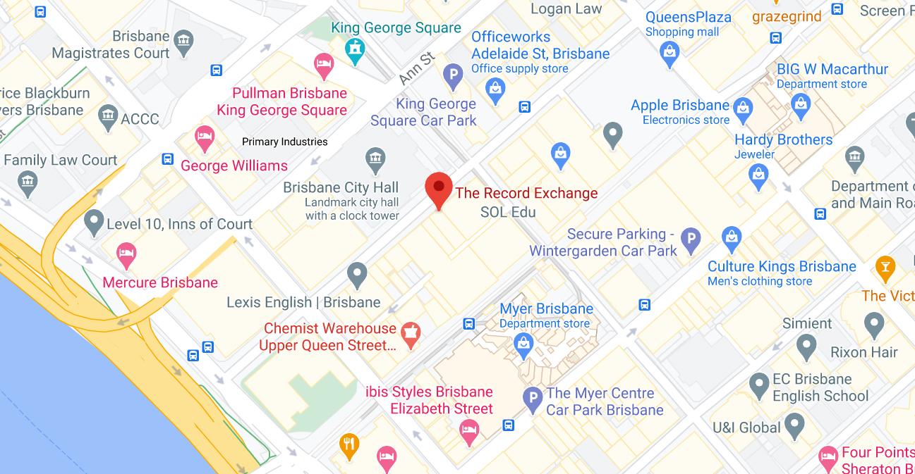 Map of Brisbane City, Record Exchange