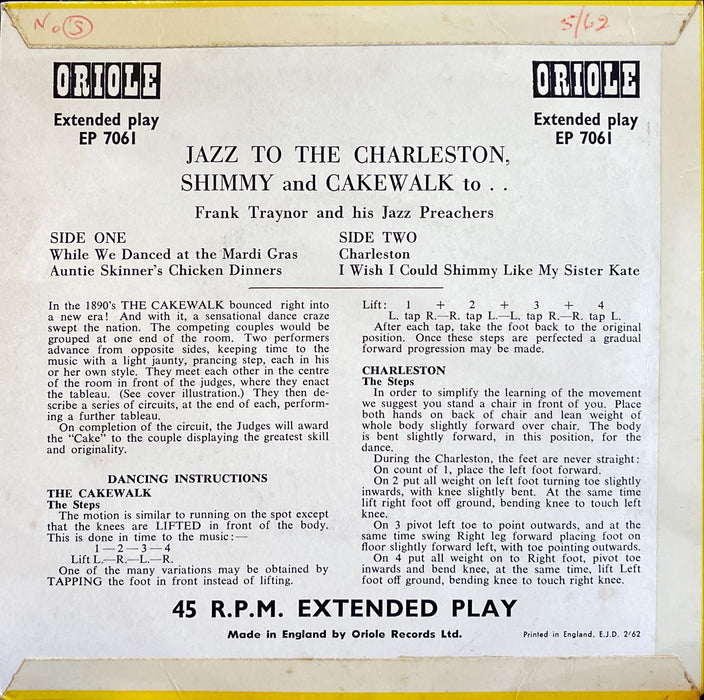 Frank Traynor's Jazz Preachers - Jazz To Charleston, Shimmy And Cakewalk (7" Vinyl)