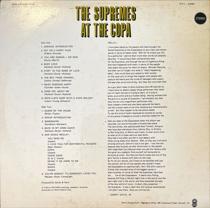 The Supremes - At The Copa (Vinyl LP)