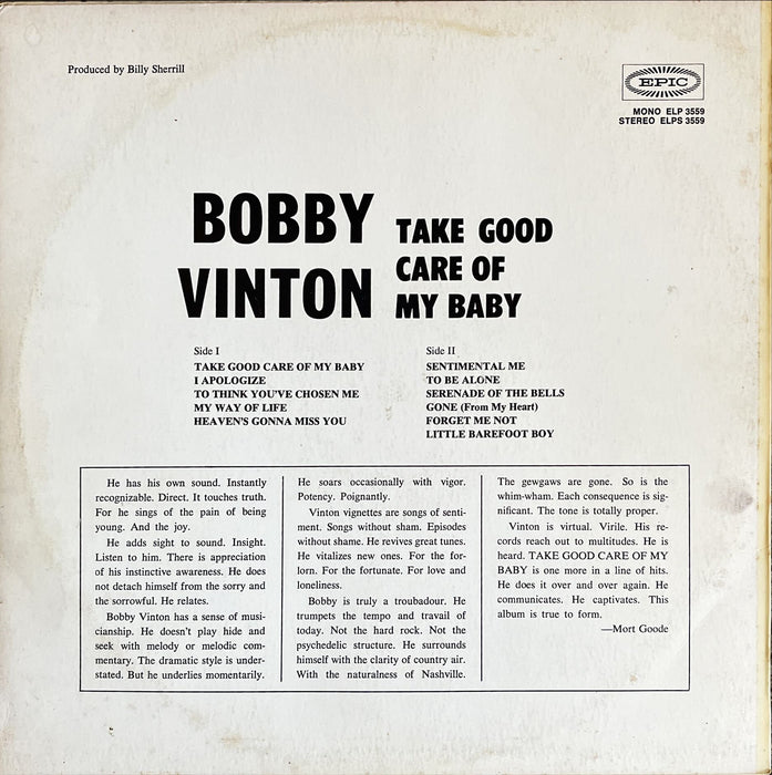 Bobby Vinton - Take Good Care Of My Baby (Vinyl LP)