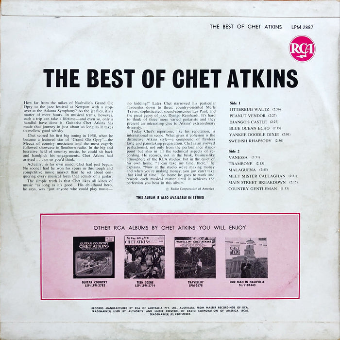 Chet Atkins - The Best Of Chet Atkins (Vinyl LP)