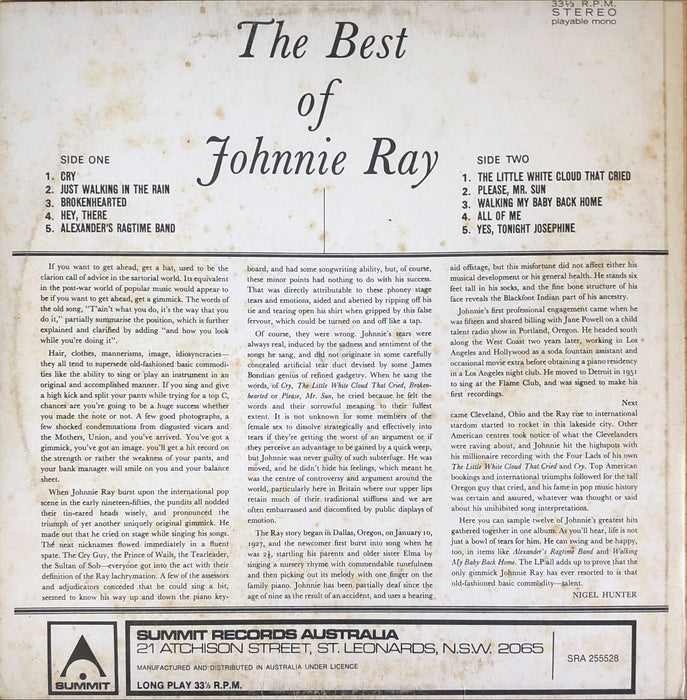 Johnnie Ray - The Best Of Johnnie Ray (Vinyl LP)