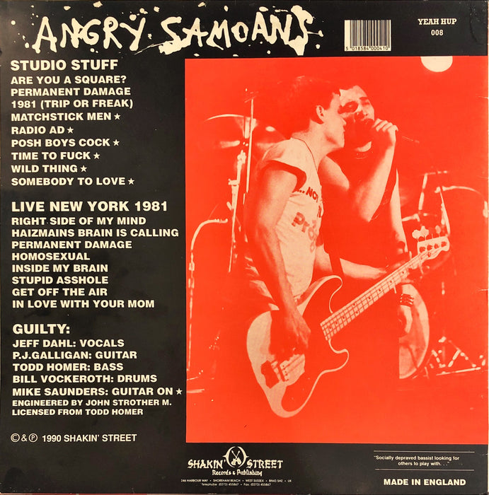 Angry Samoans With Jeff Dahl - Return To Samoa (Out-Takes/Lost Tapes)(Vinyl LP)