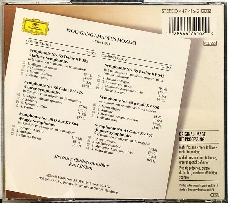 Mozart - Berliner Philharmoniker • Karl Böhm - Symphonien Nos. 35 - 41 (2CD)(ADD)